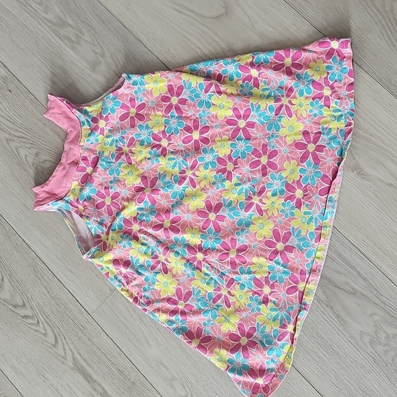 Y2K OshKosh Groovy Pink Floral Sleeveless Tent Dress, Size 3 - Picture 5 of 7